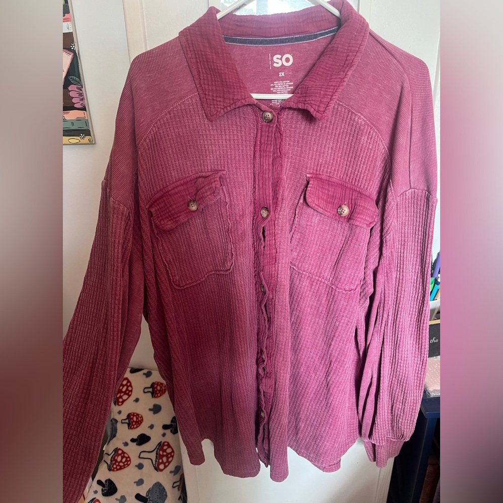 SO Ribbed Knit Top in Deep Pink